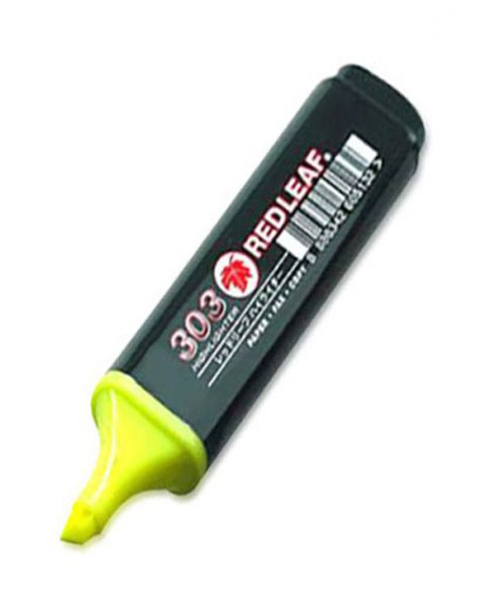 Red Leaf 303 Highlighter Pen, Yellow (Pack of 12) - Image 1